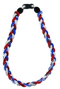 Tornado Titanium Necklace, Germanium Necklace, Ionic Necklace, Energy Necklace, 18 Inches, Baseball Necklace or Softball Necklace, Red, White, and Blue, Patriotic Necklace, #110