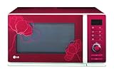 Produkt-Bild: LG MG6388PR Mikrowelle / 23 L  / 800 W  / Rot mit Blumenmuster / Intellowave System / Quarz Grill