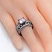 Newshe Jewellery 3.5 Ct Black Wedding Ring Set Princess Cut Created Pink Sapphire Size 7