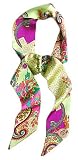 L. Erickson USA Elastic Loop Headband - Hippie Paisley Green 100% Silk Print