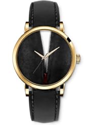 SPRAWL Aanalog Fashion Series Gold Ladies Watches of Genuine Black Leather Strap,Unique Wrist Watch for Women Girls Designed with Closing a sweater