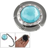 Folding Blue Faux Pearl Rhinestone Detail Handbag Hook