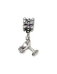 Reflections (tm) Sterling Silver Martini Dangle Pandora Compatible Bead / Charm