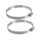 uxxcell ホースクランプ 91mm-114mm 調節可能 ワーム ドライブ シルバートーン 2個