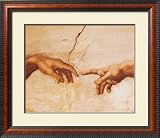 The Creation of Adam, c.1510 (detail) Framed Art Poster Print by Michelangelo Buonarroti, 29x25