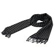 NEW SOFTER THAN CASHMERE 2 TONE LARGE HOUNDSTOOTH LONG FRINGE SCARF SHAWL WRAP 72X12 GREY