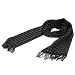 NEW SOFTER THAN CASHMERE 2 TONE LARGE HOUNDSTOOTH LONG FRINGE SCARF SHAWL WRAP 72X12 GREY