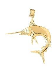 Gold-Plated 925 Sterling Silver Marlin Pendant