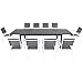 Naples 11-Piece Outdoor Dining Set with 10 Sling Chairs in Gray/White and a 40" x 118" Expandable Dining Table