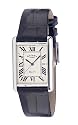 Rotary Gents Sterling Silver Square White Dial Leather Strap Watch GS21222/01