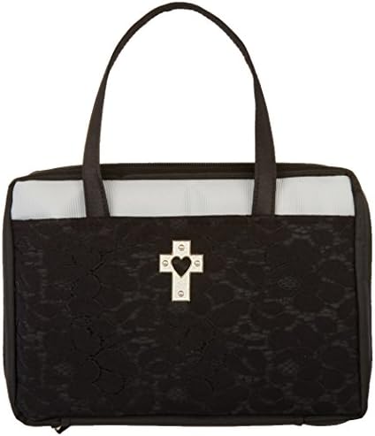 Gregg Gift Black Lace with Metal Cross Bible Cover
