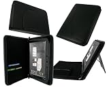 rooCASE Executive Portfolio (Black) Leather Case Cover with Landscape / Portrait View for Motorola DROID XYBOARD 10.1-Inch Tablet
