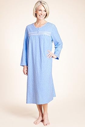 Long Sleeve Spotted Fleece Nightdress