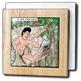 Rich Diesslins Famous People Places Books Cartoons - Tarzan and Jane Eyre - Tile Napkin Holders