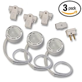 Westek ALV30HC 20-Watt Halogen Line Voltage Accent Light Kit, 3 Pack, White by AmerTac