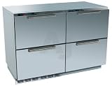 Perlick H2ROD5D5B 48 Built-in Double Refrigerator Drawers with 12.0 cu. ft. Capacity, Variable Speed Compressor and Electronic Digital Control: Stainless Steel