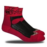 RHINO SOCKS SS series, Tribal Spider, crimson/black, anklet sports cycling biking hiking running socks