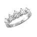14k White Gold 5-Stone Diamond Ring / Band, Size 7 (H-I, SI-I, 1.01 carat)