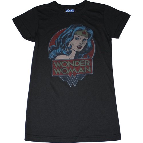  Wonder Woman Old School Distressed Juniors T-Shirt by Junk Food