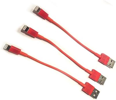 SeattleTech Pack of 3 New 10cm 4in 8Pin Short Charge USB Data Cable for iPhone 5 5S iPod-Red
