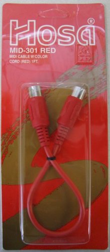 HOSA STANDARD MIDI CABLE - MIDI CABLE, 1ft. RED