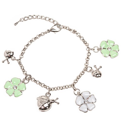 schmuck-art Armband Ladybird lt.green/white 26007 Preisvergleich