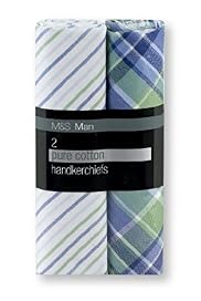 2 Pack Pure Cotton Till Point Handkerchiefs