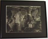 Charcoal Drawing By Carmel Art Association Artist Victor Di Gesu From the 1930's or 1940's When He Worked At Disney - Framed Artwork