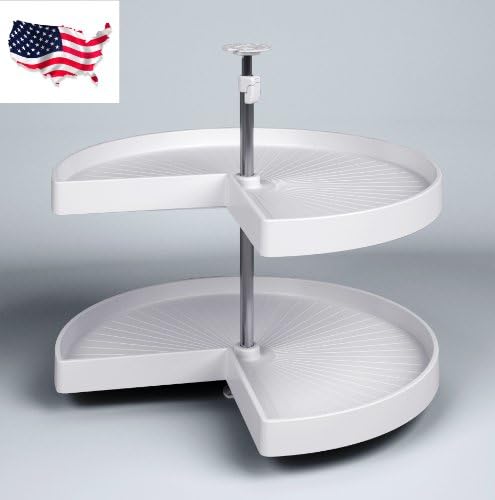 Vauth-Sagel Lazy Susan with White Kidney Rotating Trays (24" Kidney 2-tray) Double