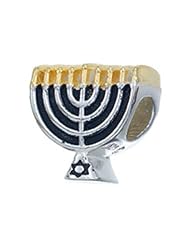Zable (tm) Sterling Silver Menorah Bead / Charm