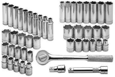Socket Wrench Set, 1/2 in. Dr, 47 pc