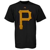 Pittsburgh Pirates -Black- Cooperstown Throwback Official Logo T-Shirt