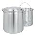 Bayou Classic 4060 60-Quart Aluminum Stockpot with Steam/Boil Basket
