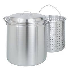 Bayou Classic 4060 60-Quart Aluminum Stockpot with Steam/Boil Basket