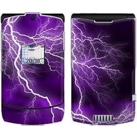 Apocalypse Violet Design Protective Skin Decal Faceplate for Motorola RAZR V3xx Cell Phone