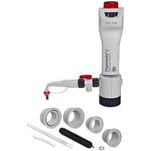 BrandTech Glass Adjustable Volume Dispensette lll Digital Bottletop Dispenser with SafetyPrime Valve