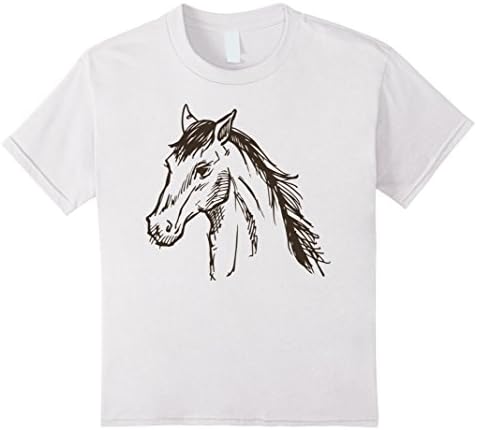 Kids Horse Head T Shirt for men women boys girls kids 6 White