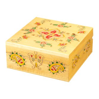 Henna Design Wood Jewelry Keepsake Box Hindu Style