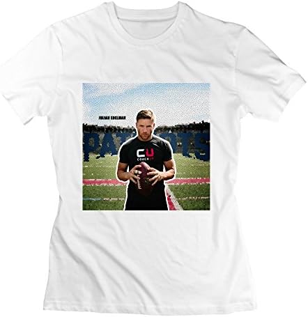 Crew Neck NFL New England Patriots Julian Edelman T-Shirt For Women S White