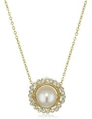 Dana Kellin Feminine Hand - Stitched Crystal and Pearl Necklace