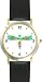 Multicolored No.3 Dragonfly or Dragon Fly - JP - WATCHBUDDY&reg; DELUXE TWO-TONE THEME WATCH - Arabic Numbers - Black Leather Strap-Size-Children's Size-Small ( Boy's Size & Girl's Size )