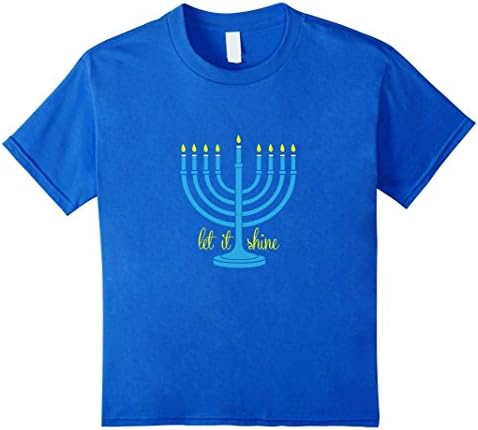 Kids Hanukkah Menorah Jewish Women and Kids T-Shirt 6 Royal Blue
