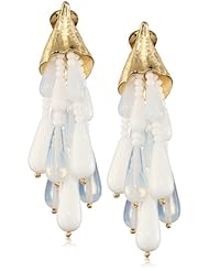 Ben-Amun Jewelry "White Opulence" Gold Plated White Stone Drop Earrings