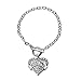 Inspired Silver - Middle Sis - Silver Toggle Bracelet for Women - Pave Heart Charm Bracelet Jewelry Gift with Cubic Zirconia - Women's Charm Bracelet with Sturdy Toggle Clasp