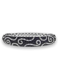 Black Sapphire and Diamond Bangle Bracelet 1/3ctw