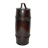 Round Wine Barrel Wood Box Single Bottle  Wine Holder