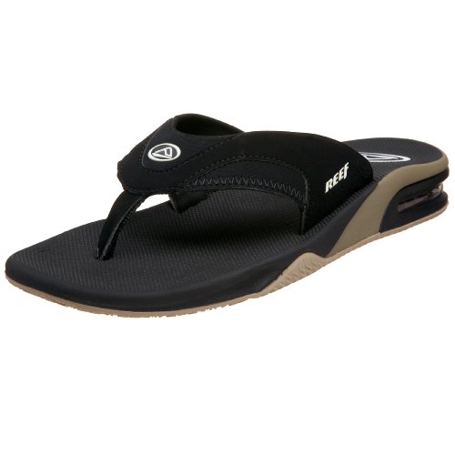 Reef Men's Fanning Sandal,Black/Tan,7 M US