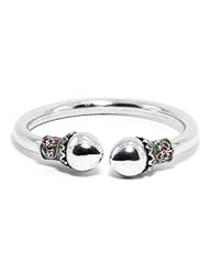 Thaipradub Jewelry Thai Handmade Lotus Sterling Silver Bangle Cuff Bracelet, Color Silver 2.5"(with Gift Bag)
