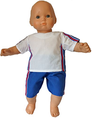 Doll Clothes For Boy Or Girl 15-16 Inch Dolls Blue Shorts White Top American Colors