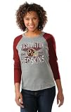 Washington Grey/Redskins Women's Grey/Red Tri-Blend Long Sleeve Raglan T-Shirt &Atilde;&cent;?" Touch by Alyssa Milano